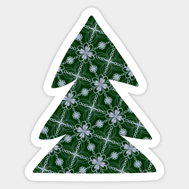 Silvery Christmassy Dot Art Pattern Sticker by Jane Izzy Designs